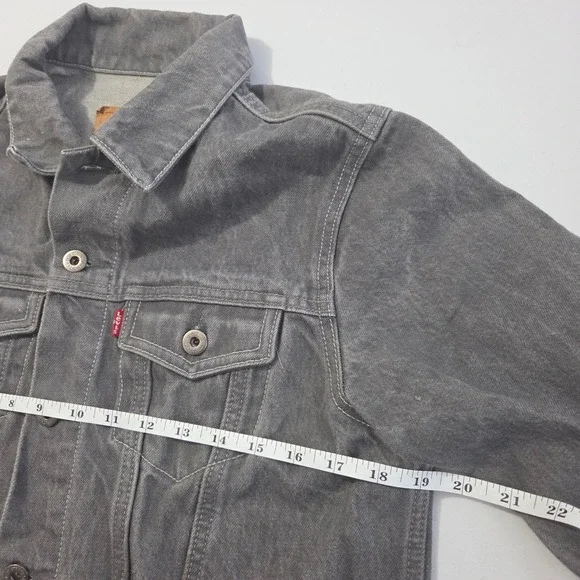 Levi Strauss Youth Gray‎ Denim Trucker Jacket XL Extra Large Childrens - Picture 6 of 9